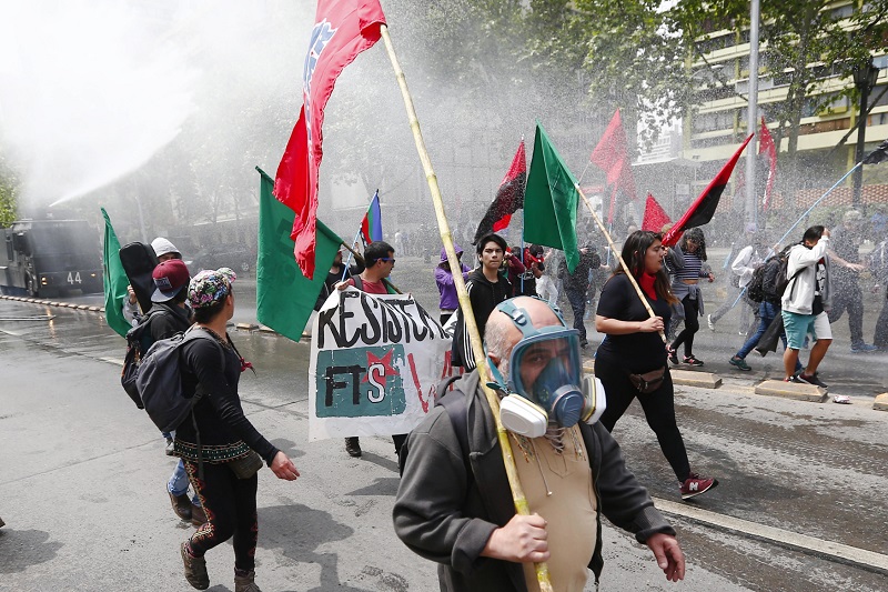 Mapučští demonstranti.