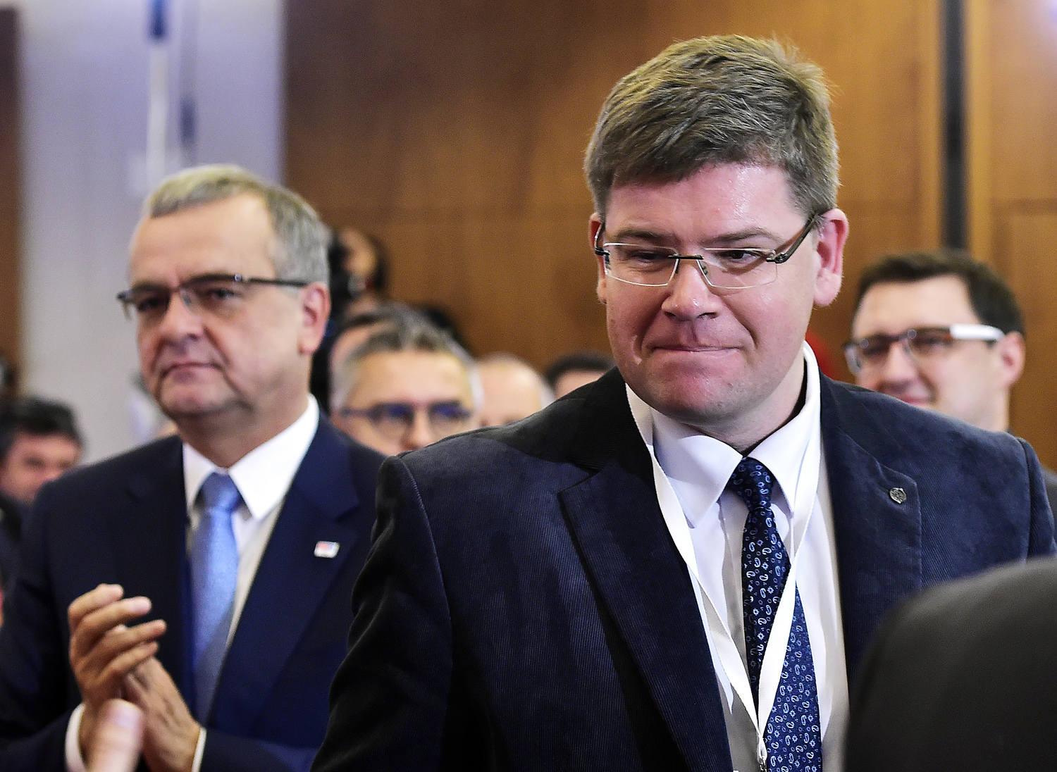 Miroslav Kalousek (vlevo) a nový šéf TOP 09 Jiří Pospíšil.