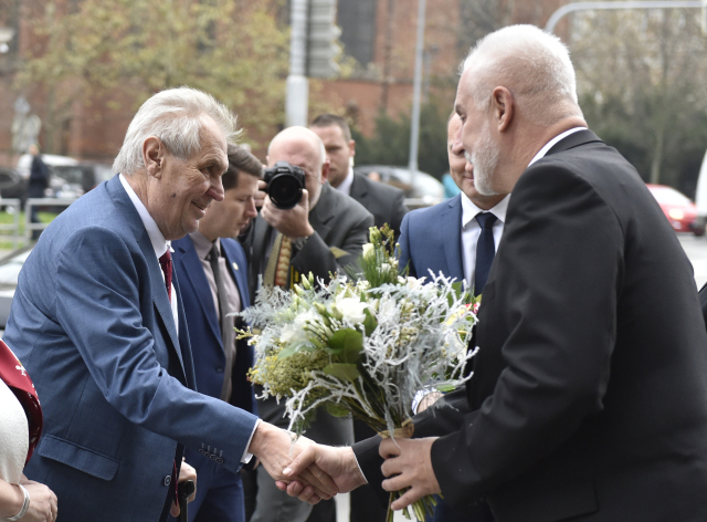 Prezident Miloš Zeman a hejtman Jihomoravského kraje Bohumil Šimek.