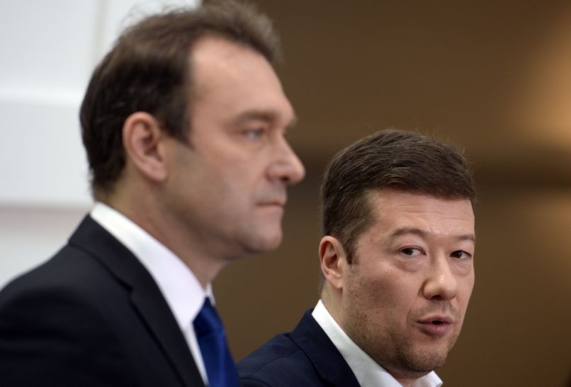 Tomio Okamura, šéf SPD (vpravo).