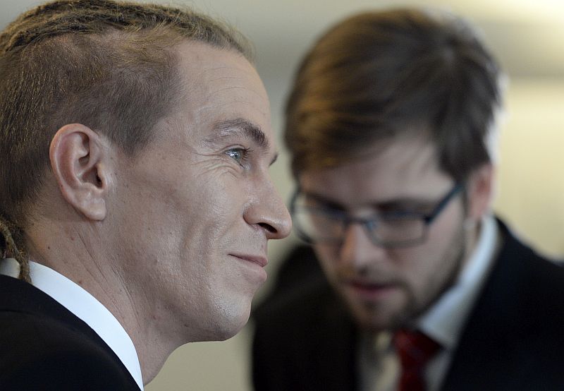 Předseda Pirátů Ivan Bartoš (vpravo) a místopředseda Jakub Michálek.