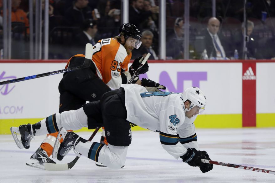 Jakub Voráček v utkání NHL. Jakub Voráček v utkání NHL.