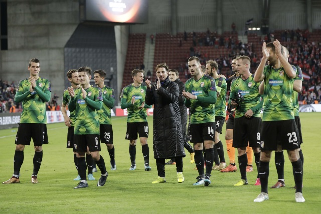 Radost fotbalistů Plzně. 