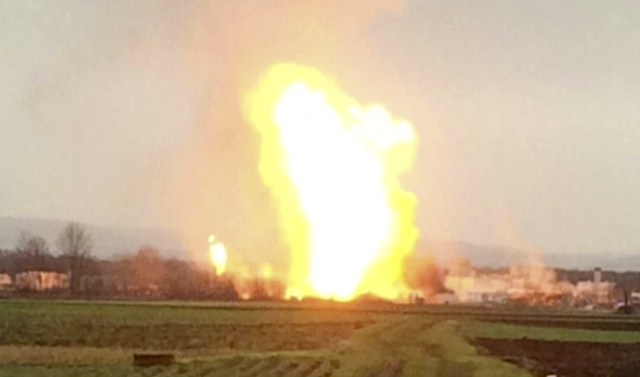 Exploze plynovodu v Rakousku.