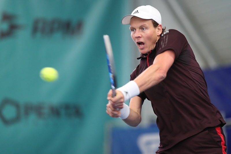 Český tenista Tomáš Berdych na turnaji v Prostějově.