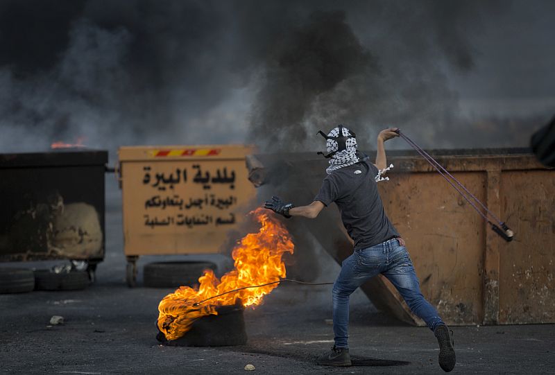 Protest proti Trumpovu rozhodnutí v Palestině.