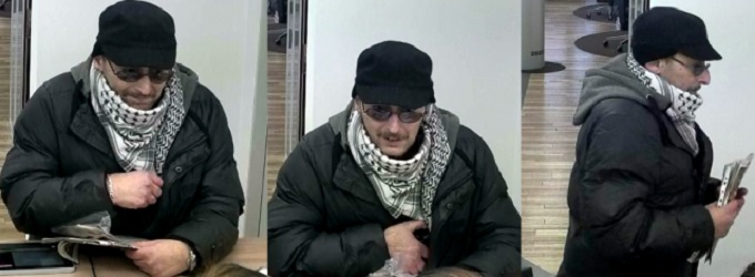 Čin i obličej lupiče zachytily kamery v bance.