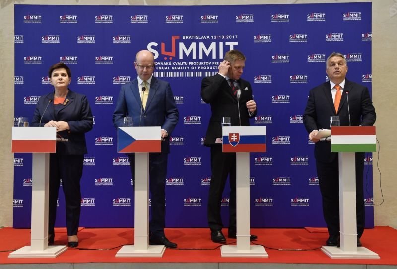 Premiéři zemí visegrádské čtyřky.