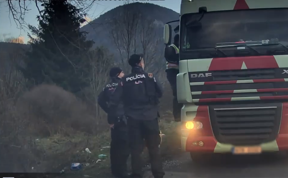 Ze zásahu slovenských policistů. 