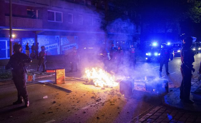Demonstrace v Hamburku. 