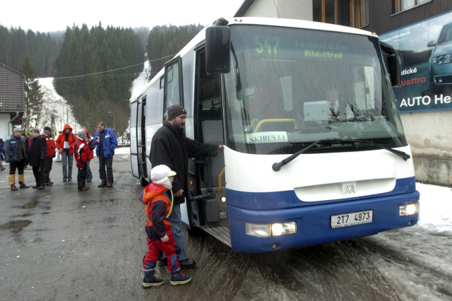 Skibus v Beskydech.