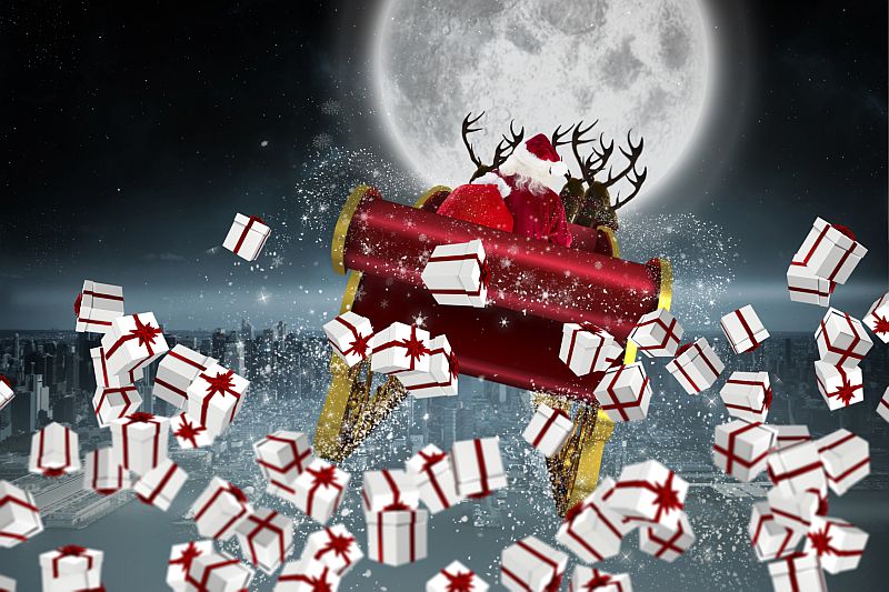 Santa Claus a jeho sobí spřežení (ilustrační foto).