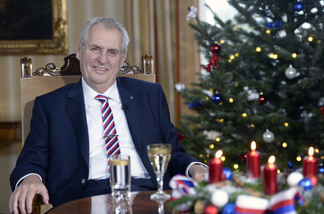 Prezident Miloš Zeman při vánočním projevu.