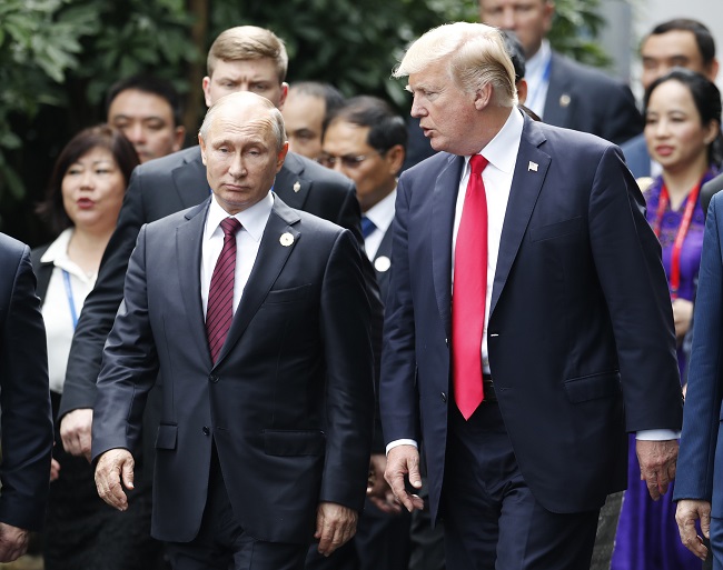 Vladimir Putin a Donald Trump. Vladimir Putin a Donald Trump.