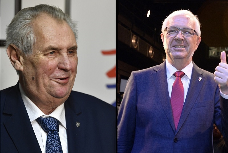 Prezidentští kandidáti Miloš Zeman (vlevo) a Jiří Drahoš.