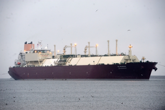 Tanker s nákladem LNG (ilustrační foto). Tanker s nákladem LNG (ilustrační foto).