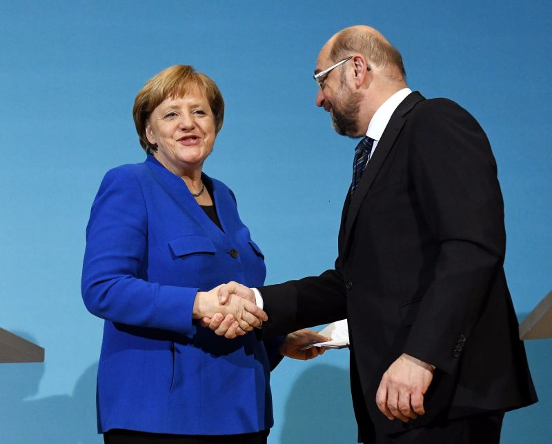 Angela Merkelová a Martin Schulz. 