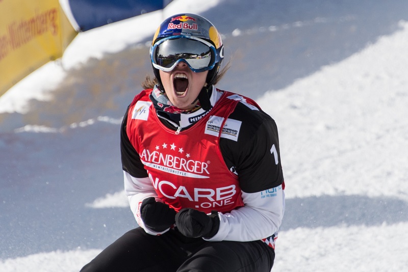 Radost české snowboardistky Evy Samkové (ilustrační foto). Radost české snowboardistky Evy Samkové (ilustrační foto).