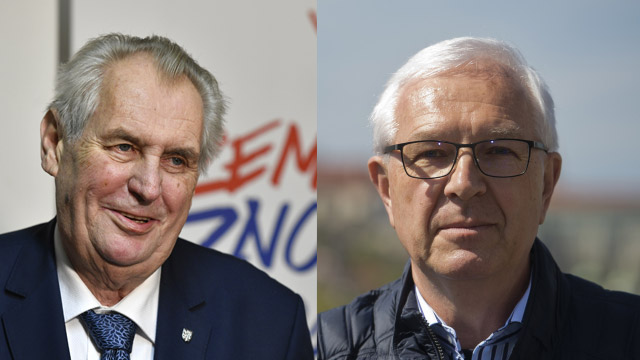 Miloš Zeman (vlevo) a Jiří Drahoš. Miloš Zeman (vlevo) a Jiří Drahoš.
