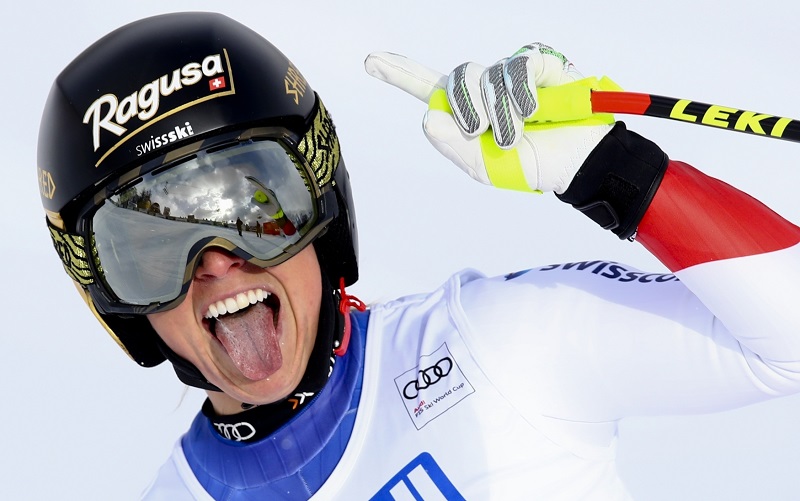 Poslední superobří slalom před olympijskými hrami vyhrála v Cortině d'Ampezzo švýcarská lyžařka Lara Gutová (ilustrační foto).