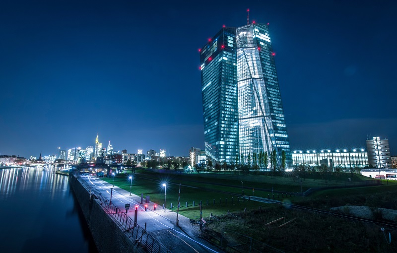 Evropská centrální banka ve Frankfurtu.