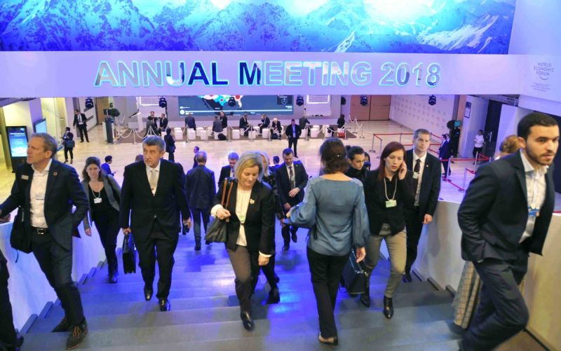 Premiér Andrej Babiš na návštěvě Světového ekonomického fóra v Davosu.