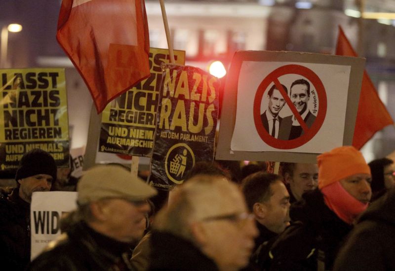 Protesty ve Vídni.