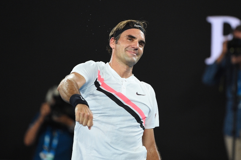Tenista Roger Federer po vítězství na Australian Open. 