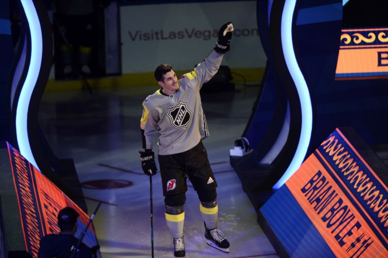 Útočník Brian Boyle při All Star Game NHL. Útočník Brian Boyle při All Star Game NHL.