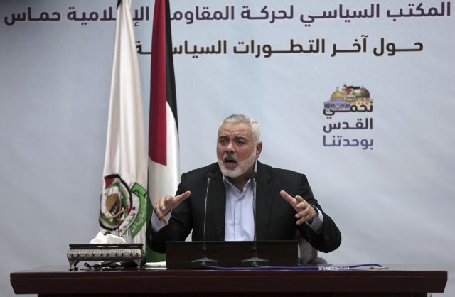 Vůdce palestinského radikálního hnutí Hamas Ismáíl Haníja. Vůdce palestinského radikálního hnutí Hamas Ismáíl Haníja.