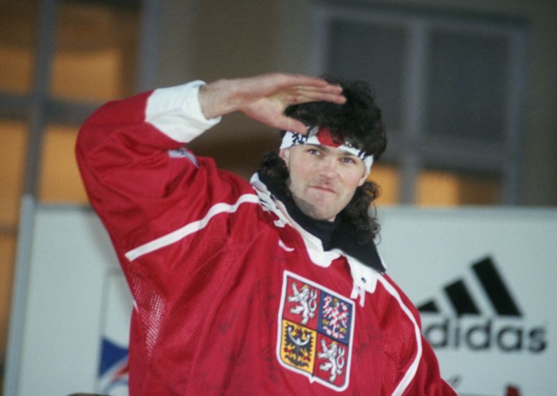 Jaromír Jágr po oslavách triumfu v Naganu.