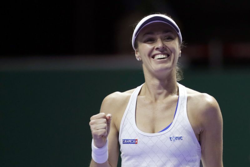 Martina Hingisová se se švýcarskou reprezentací vrátila do Prahy.