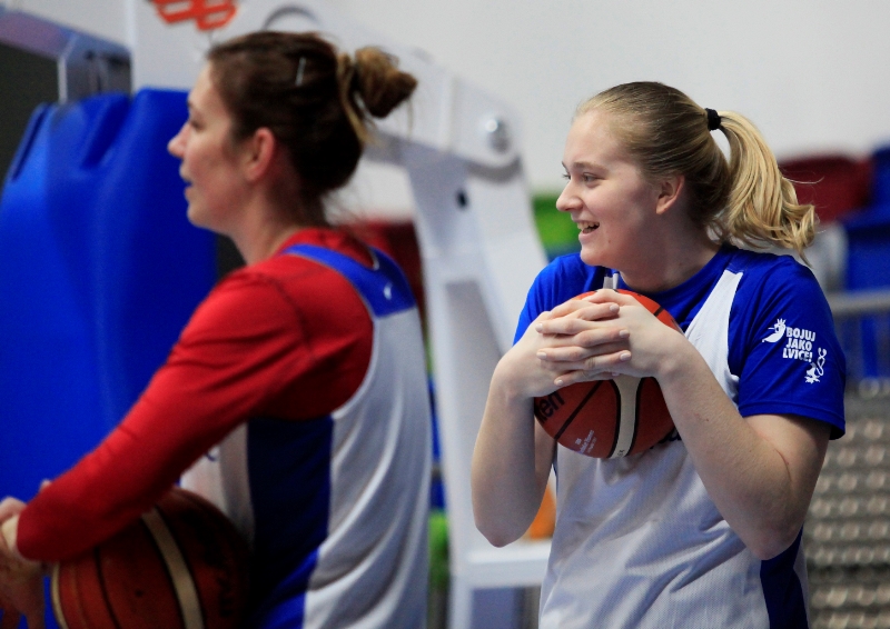 České basketbalistky při jednom z tréninků. České basketbalistky při jednom z tréninků.