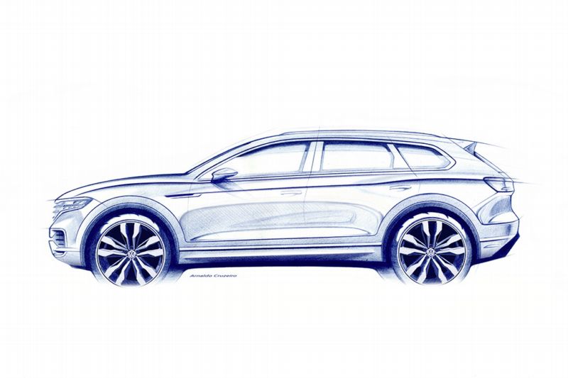 Zatím pouze v nákresu se ukázala nová generace modelu Touareg.