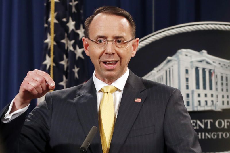 Náměstek amerického ministra spravedlnosti Rod Rosenstein.
