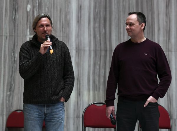 Režisér Roman Vávra (vlevo) a dramaturg Petr Buchta.