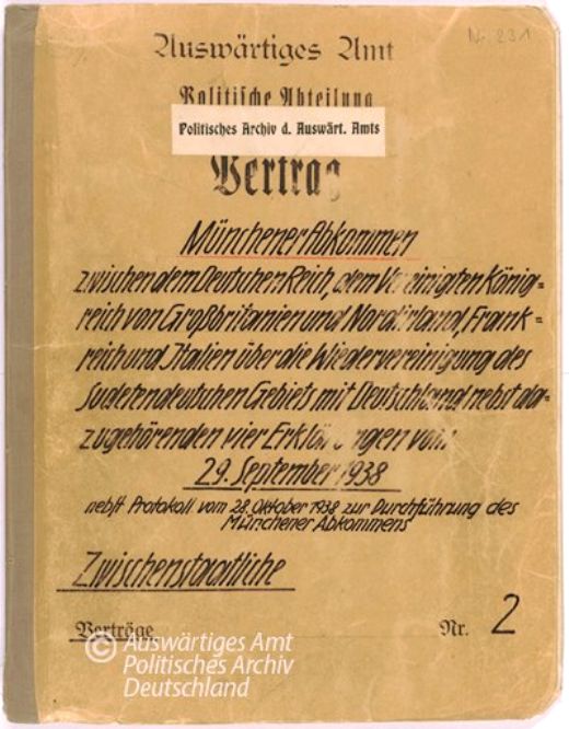 Originál mnichovské dohody.