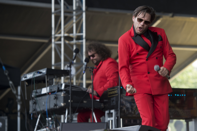Zpěvák Matěj Ruppert z kapely Monkey Business, která vystoupila 23. června v Praze na hudebním Prague Metronome Festivalu.