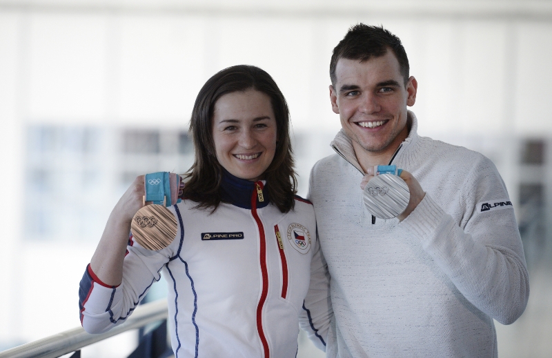 Medailisté Veronika Vítková a Michal Krčmář.