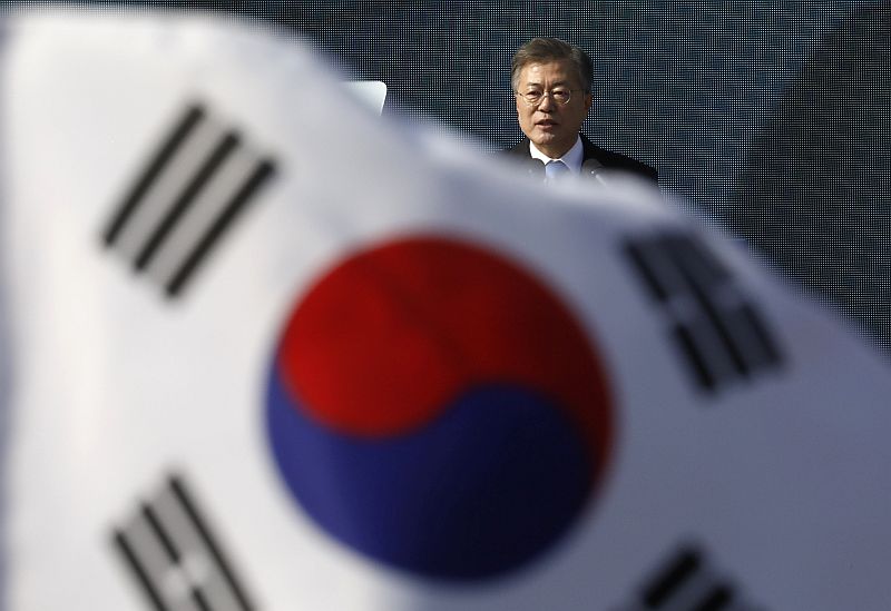 Jihokorejský prezident Mun Če-in. Jihokorejský prezident Mun Če-in.