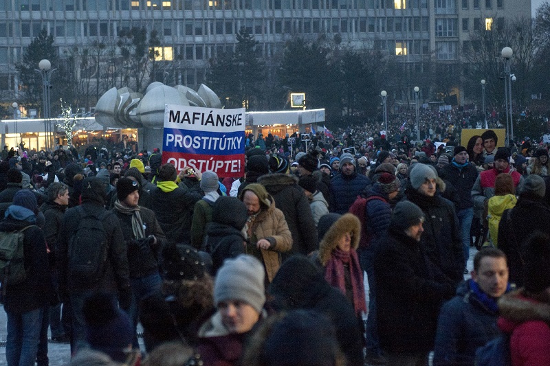 Uctění památky zavražděného novináře Kuciaka.