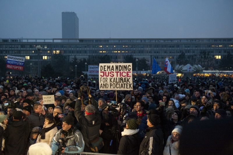 Demonstrace na Slovensku.