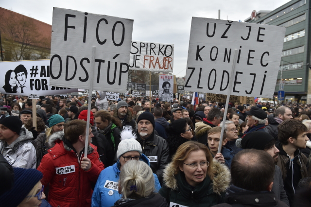 Fotografie z demonstrace.