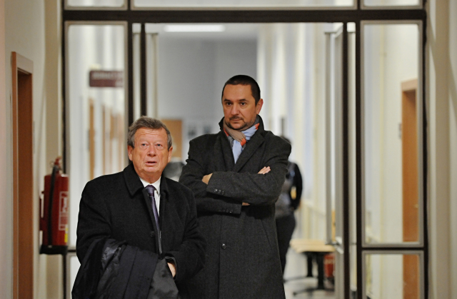 Bývalý primátor Českých Budějovic Juraj Thoma (vpravo) se svým obhájcem.