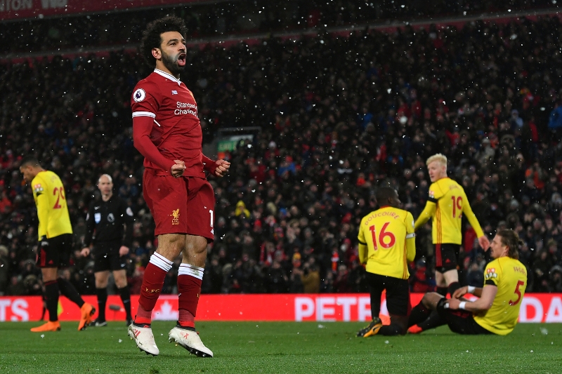 Salah čtyřmi góly pomohl Liverpoolu deklasovat Watford¨.