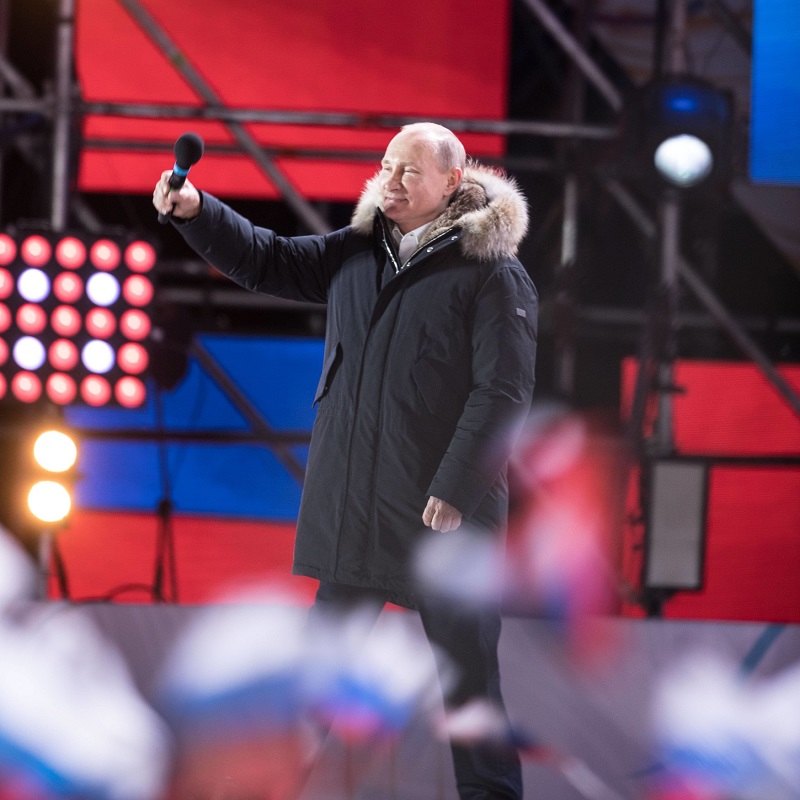 Vladimir Putin vystoupil před své příznivce.