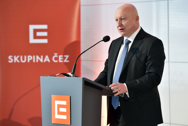 Generální ředitel ČEZ Daniel Beneš vystoupil 20. března v Praze na tiskové konferenci energetické společnosti k hospodářským výsledkům za loňský rok.