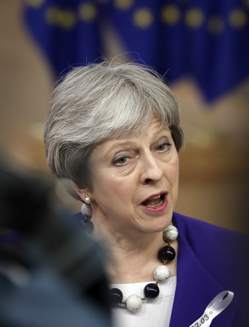 Britská premiérka Theresa Mayová na summitu EU.