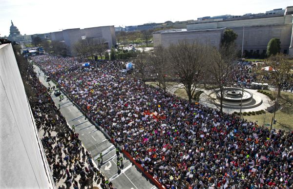 Demonstrace ve Washingtonu.
