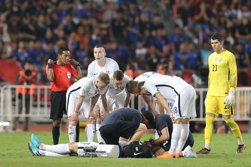 Kapitán slovenské reprezentace si prožil v utkání proti Thajsku chvíle hrůzy.